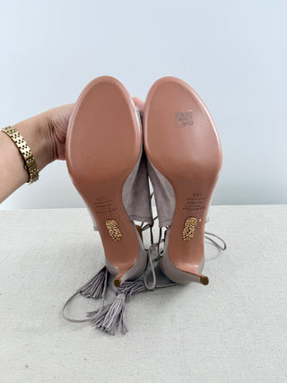 Aquazzura suede lace up booties, 40.5