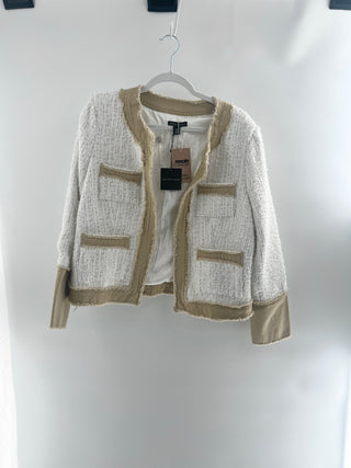 saks 5th avenue tweed jacket with canvas details, L