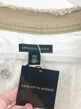 saks 5th avenue tweed jacket with canvas details, L