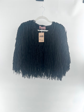 Beatriz da silva fringe open front jacket, S