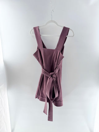 Alexis Textured Sleeveless Mauve romper, L