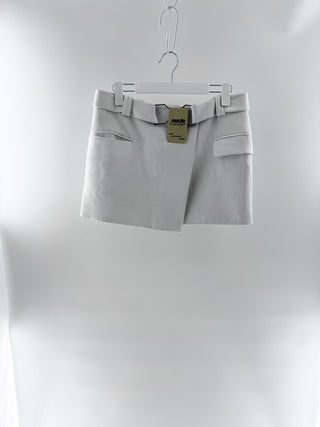 Alexis White Wrap-Style Mini Skort, M