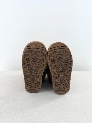 Monnalisa girls fur-cuff winter boots featuring oversized plush fur cuffs, and sparkling crystal embellishments, 31