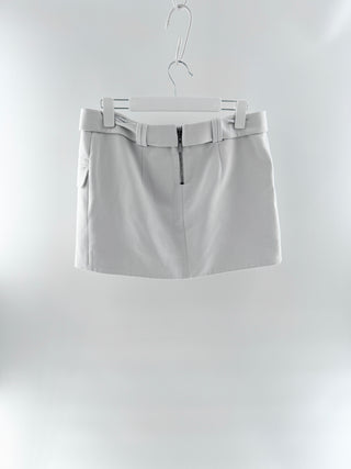 Alexis White Wrap-Style Mini Skort, M