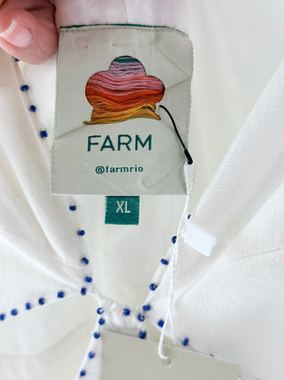 Farm Rio embroidered cut out maxi dress linen, XL