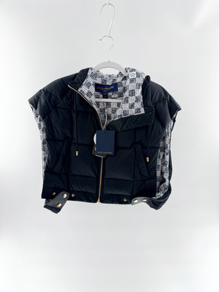 Louis Vuitton hooded puffer vest open arm pillow, 38 FR / US 6