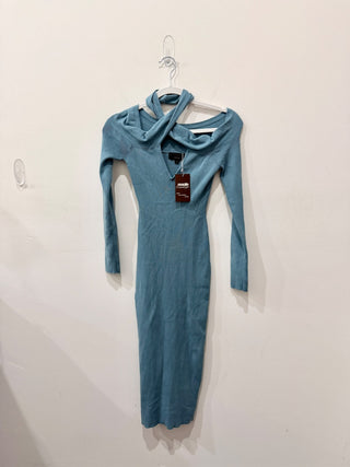 Michael Costello x Revolve knit midi dress with cross halterneck, S