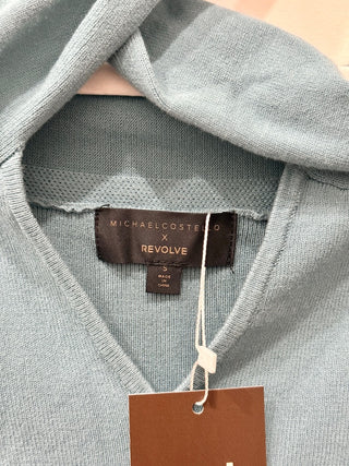 Michael Costello x Revolve knit midi dress with cross halterneck, S