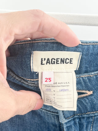 L'Agence pleated chambray shorts, 25