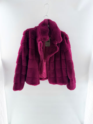 Love Token Plush Faux Fur Coat, M