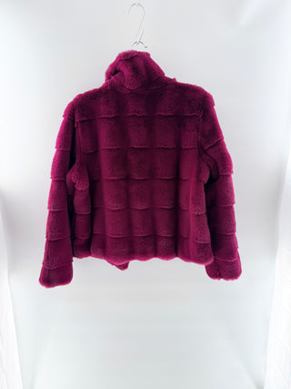 Love Token Plush Faux Fur Coat, M