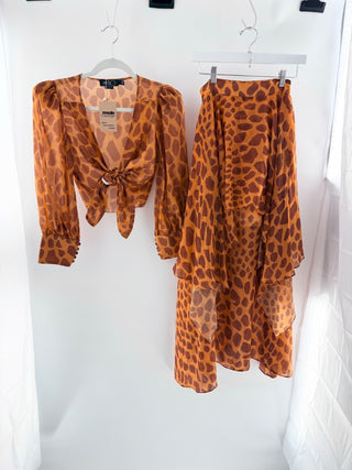 PatBo pattern set crop top and long skirt, top S/ bottom 4