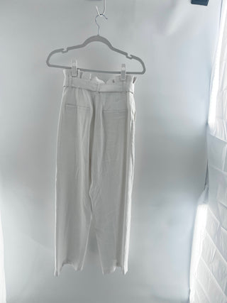 Alice & Olivia linen blend paperbag waist pants, 0