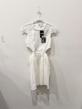 Self Portrait cotton chemical lace cut out mini dress, 4