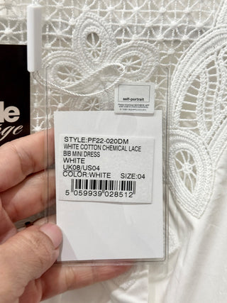 Self Portrait cotton chemical lace cut out mini dress, 4