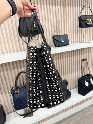 Alaia Le mina 32 leather laser cut shoulder bag