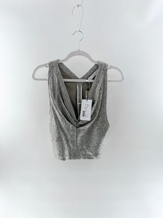 IRO metallic sleeveless top samira, 32 FR / US 0