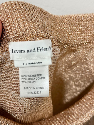 Lovers and Friends metallic set crop top and tie maxi skirt, S