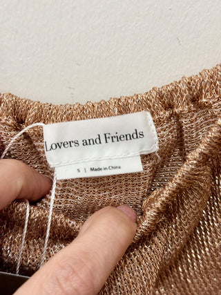 Lovers and Friends metallic set crop top and tie maxi skirt, S