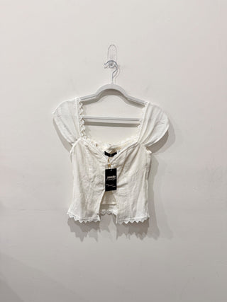 House of Harlow cotton lace trim top, S