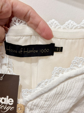 House of Harlow cotton lace trim top, S