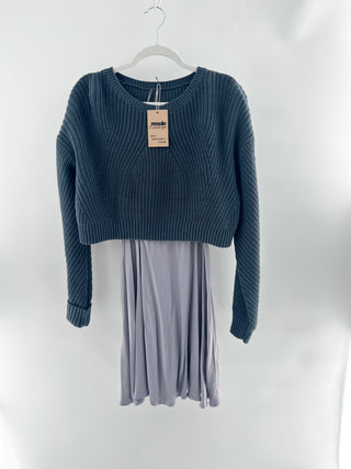 Anthropologie 2 piece set mini dress and chunky crop sweater, S