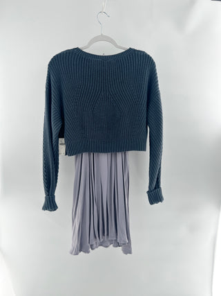 Anthropologie 2 piece set mini dress and chunky crop sweater, S