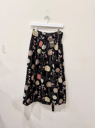 Jil Stuart 100% silk midi skirt floral, 0