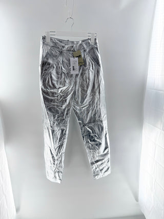 IRO metallic wide leg jeans lamb leather, 36 FR / 4 US