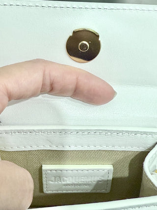 NWOT Jacquemus Le Chiquito Leather Top Handle Bag White Mini