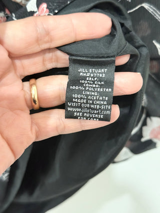 Jil Stuart 100% silk midi skirt floral, 0