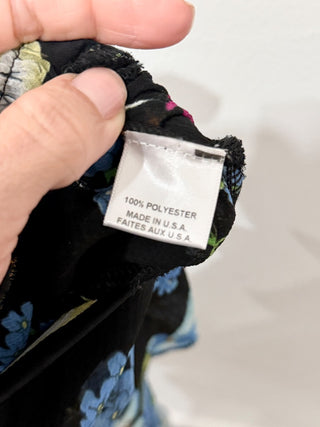 MISA ruffle floral midi skirt, XS