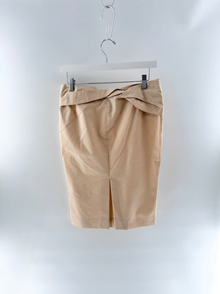 Gucci cotton midi skirt with knot detail, 42 IT / US 6