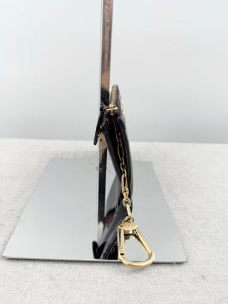 Louis Vuitton patent leather embossed amarante pochette cles with key chain