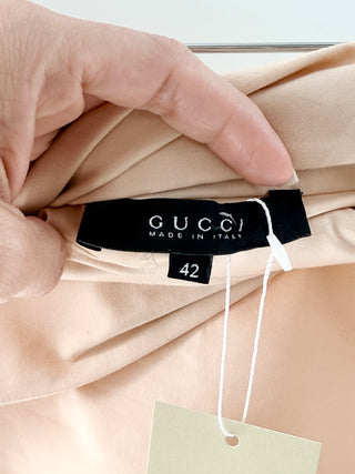 Gucci cotton midi skirt with knot detail, 42 IT / US 6