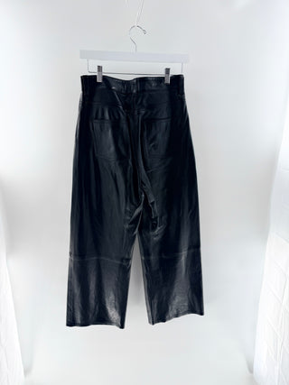 IRO lamb leather wide leg pants, 36 FR / 4 US