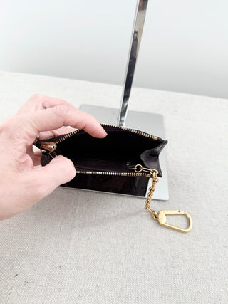 Louis Vuitton patent leather embossed amarante pochette cles with key chain