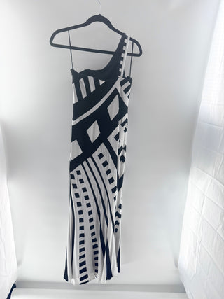 Jovani asymmetrical long pattern dress, 0