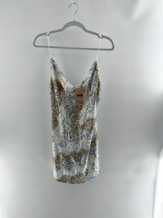 Saints + secrets sequin mini dress, L