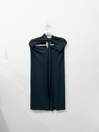 Eres Sleeveless Halter Neck Open Back Fluid Mini Dress Gray Women's Size S/M