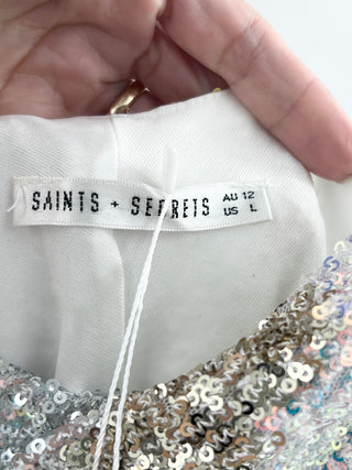 Saints + secrets sequin mini dress, L