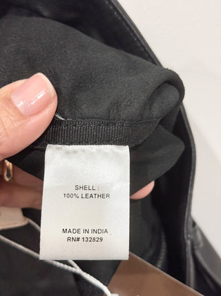 Camila Coelho tulip shape mini skirt 100% leather, M