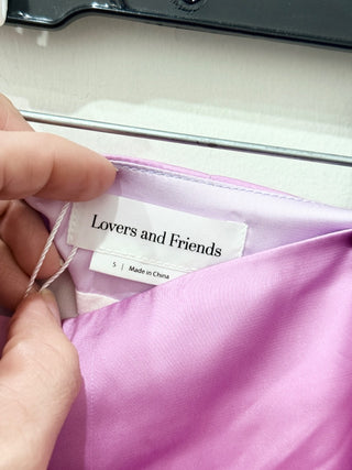 Lovers and Friends satin tie dye set: top and skort shorts, S