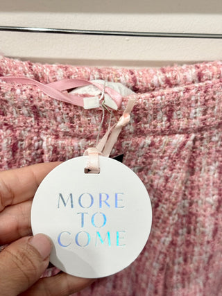 More to come tweed skirt mini pleated, M