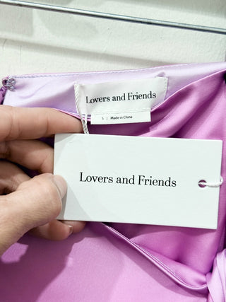 Lovers and Friends satin tie dye set: top and skort shorts, S