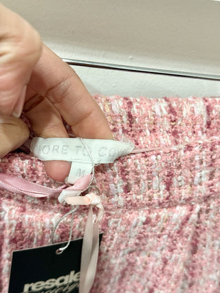 More to come tweed skirt mini pleated, M