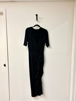 Veronica Beard black faux wrap maxi dress, M