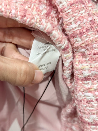 More to come tweed skirt mini pleated, M