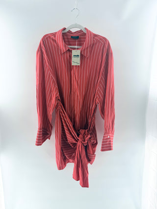 Bardot striped mini shirt dress, XL