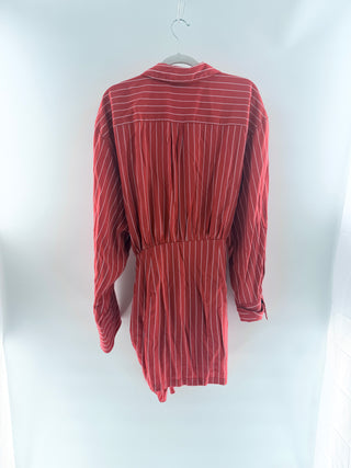 Bardot striped mini shirt dress, XL